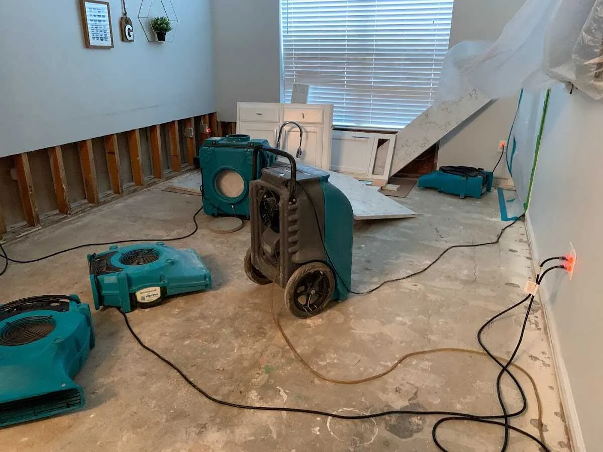 Dehumidifier in flood-cut room for Water Extraction & Removal in Hazlet